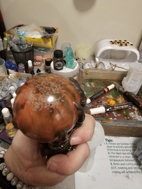 demon crystal ball hands figure